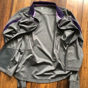 Heather Gray and Purple Athletic Jacket